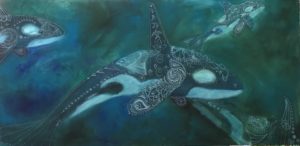 orca oil painting